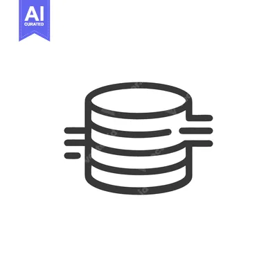 Aset desain premium: Database Icon: Simple, Minimalist Design with Connection Lines on Whit