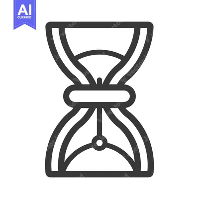 Aset desain premium: Simple illustration of a hourglass shaped device in grey outline