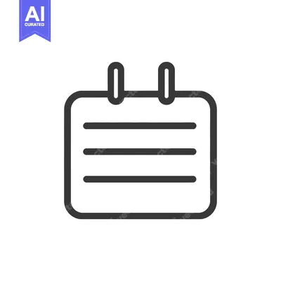 Aset premium populer: A simple vector icon depicts a calendar with three lines