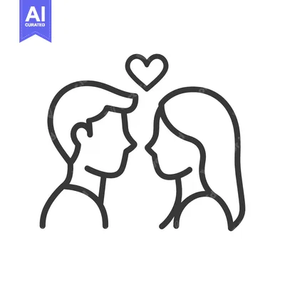 Aset desain premium: Two people in love sharing a symbol of affection together