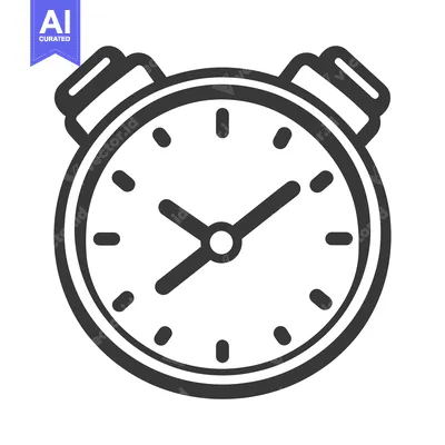 Premium design asset: A classic alarm clock icon with hands indicating the time