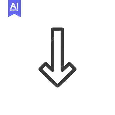 Premium design asset: Simple Down Arrow Icon, Minimalist Design on White Background, Directi