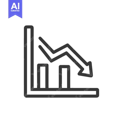 Popular premium asset: Declining Bar Graph Icon with Downward Arrow, Business Downturn Symbol