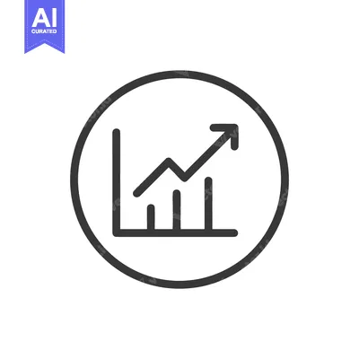 Aset desain premium: Ascending Graph Icon: Upward Trend in Circular Frame, Business Growth