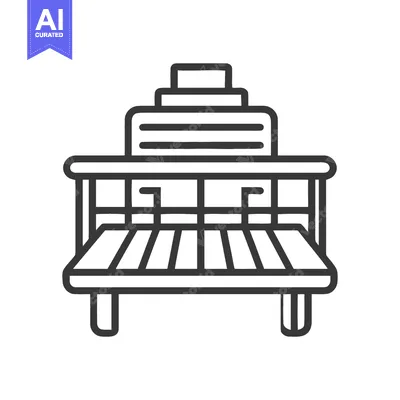 Aset desain premium: Minimalist Icon of a Printing Press Machine with Bold Outline Style