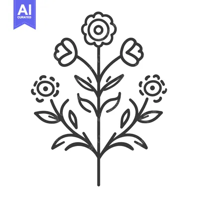 Popular premium asset: A stylized line drawing showing several flowers on a stem