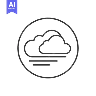 Premium design asset: Minimalist Cloud and Fog Icon in Circle, Weather Symbol