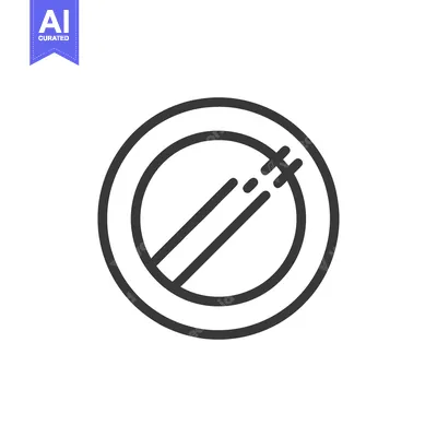 Aset premium populer: No Chopsticks Icon: Minimalist Line Art Symbol for Asian Cuisine Restr