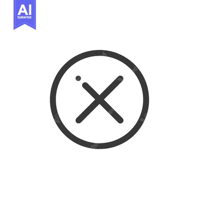 Aset premium populer: Simple Black X Mark in Circle, Isolated on White Background