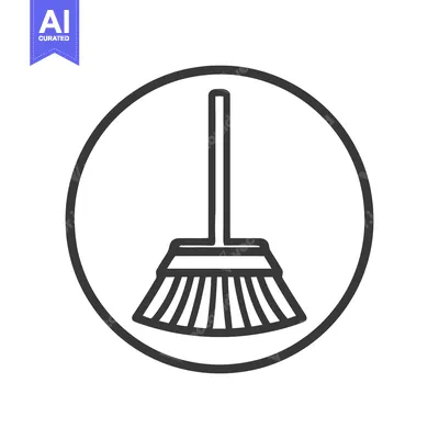 Popular premium asset: Broom Icon: Minimalist Black and White Cleaning Symbol in Circle