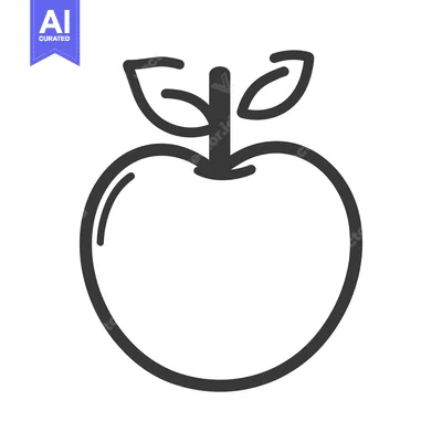 Aset premium populer: A simple illustration of a crisp apple with leaves on top