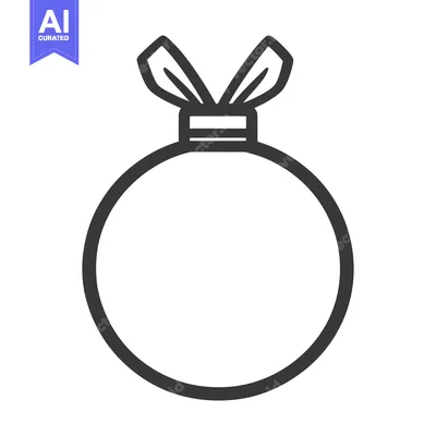 Aset premium populer: A simple graphic illustration of a round christmas ornament decoration