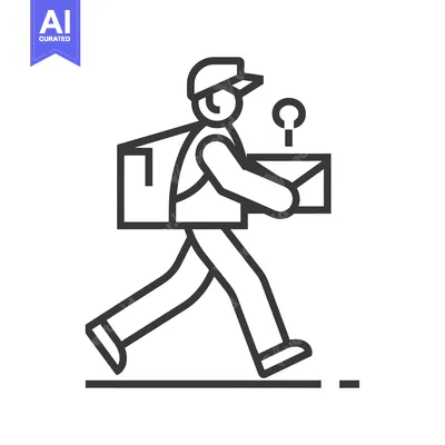 Aset premium populer: Delivery Person Walking with Package and Key