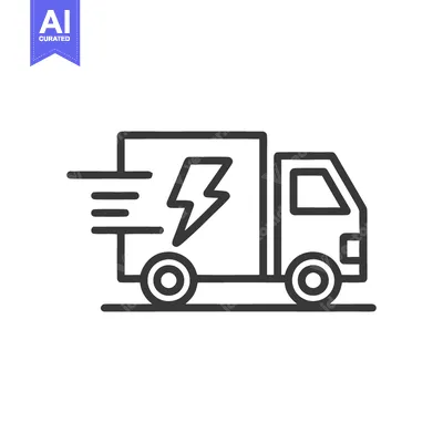Popular premium asset: Fast Electric Delivery Truck Icon: Modern Line Art Symbol for Express