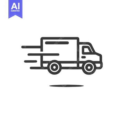 Aset premium populer: Fast Delivery Truck Icon: Streamlined Design for Logistics and Transpo