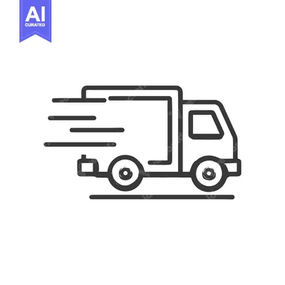 Aset premium populer: Fast Delivery Truck Icon: Minimalist Line Art for Express Shipping Ser