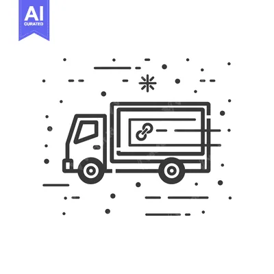 Aset premium populer: Delivery Truck with a Linked Chain Symbol on the Side