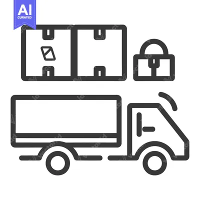 Popular premium asset: Delivery Truck with Boxes and Lock Icon