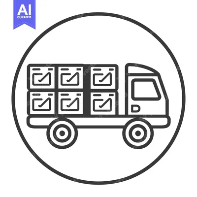 Popular premium asset: Delivery Truck with Stacked Boxes Inside Circle