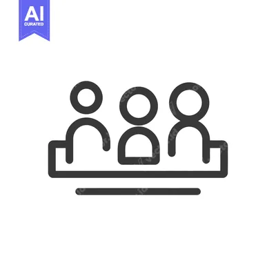 Popular premium asset: Simple line art depicting three figures seated together at a table