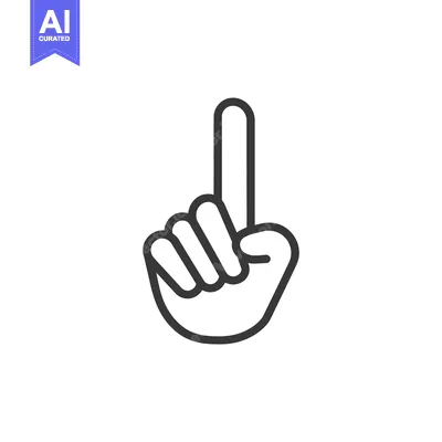 Popular premium asset: Simple outline illustration of a hand pointing upwards with one finger