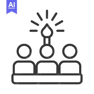 Popular premium asset: People sitting below a brightly shining creative icon