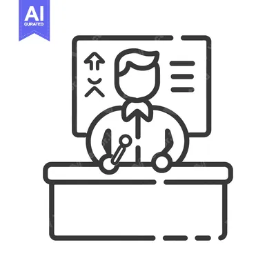 Aset premium populer: A presentation instructor standing at a podium with a display