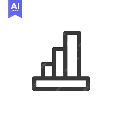 Aset desain premium: Ascending Bar Graph Icon: Simple, Minimalist Design on White Backgroun
