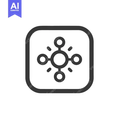 Popular premium asset: Minimalist Atom Icon in Rounded Square Frame, Dark Gray on White