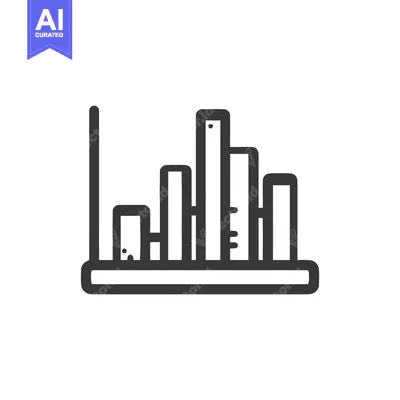 Premium design asset: Minimalist Bar Graph Icon: Data Visualization in Bold Outline Style