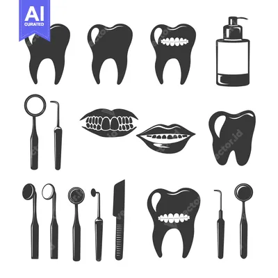 Aset premium populer: Dental Care Tools and Teeth Illustrations
