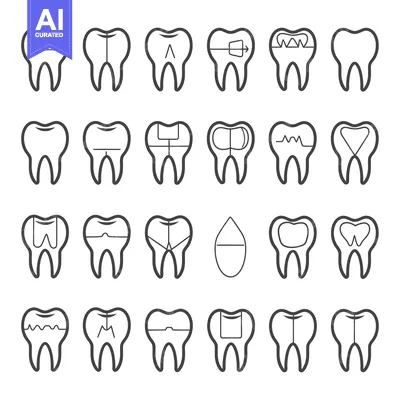 Popular premium asset: Dental Fillings and Crowns Icon Set