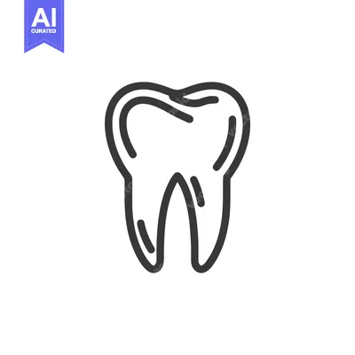 Simple Tooth Icon: Clean Line Art for Dental Health Concepts