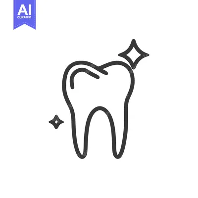 Aset desain premium: Sparkling Clean Tooth Icon: Dental Hygiene and Oral Health Symbol