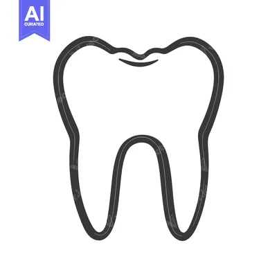 A simple outline illustration featuring a single human molar tooth