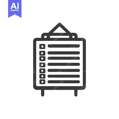 Aset desain premium: Minimalist Checklist Icon: Bold Lines, Task Management Symbol, Modern