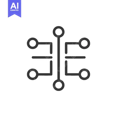 Premium design asset: Symmetrical Circuit Board Icon: Abstract Technology Connection Diagram