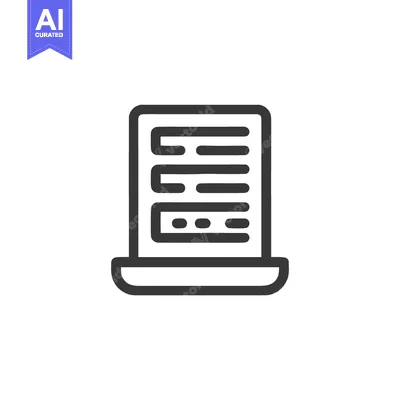 Premium design asset: Minimalist Icon of a Tablet Device Displaying Text and Data