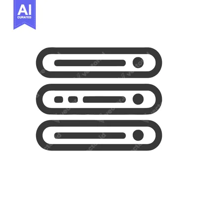 Aset desain premium: Server Rack Icon: Data Storage, Network Infrastructure, and Connectivi