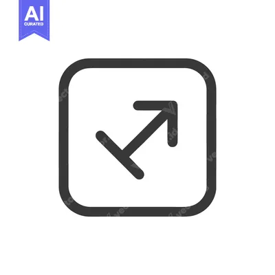 Aset desain premium: Share Icon: Arrow Pointing Outward from Rounded Square, Minimalist Des
