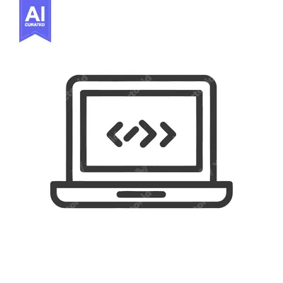 Popular premium asset: Laptop with Code Symbols: Clean Line Art for Software Development