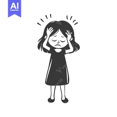 Aset premium populer: Depressed Girl with Hands on Head