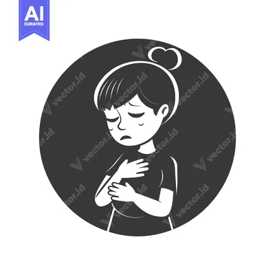 Aset premium populer: Depressed Young Woman Holding Her Chest