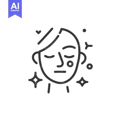 Popular premium asset: Minimalist Line Art: Woman's Face with Closed Eyes and Sparkling Skin