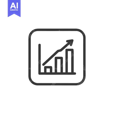 Aset desain premium: Ascending Bar Graph Icon in Rounded Square Frame, Business Growth Symb