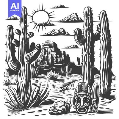 Popular premium asset: Desert Landscape with Ancient Ruins and Tribal Mask