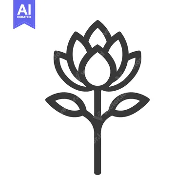 Premium design asset: An isolated simple illustration of a blossoming flower on a stem