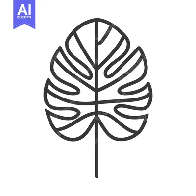 Aset desain premium: Simple minimalist illustration featuring an isolated stylized tropical