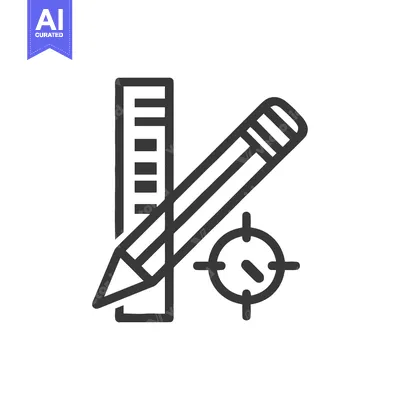 Aset premium populer: Precision Design: Pencil, Ruler, and Target Icon in Minimalist Style