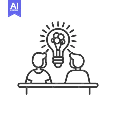 Popular premium asset: Two people brainstorming with a glowing light bulb idea